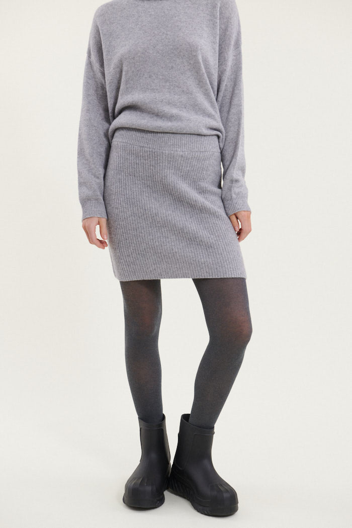 Basic Apparel Lise Short Skirt Skirts 318 Light Grey Mel.